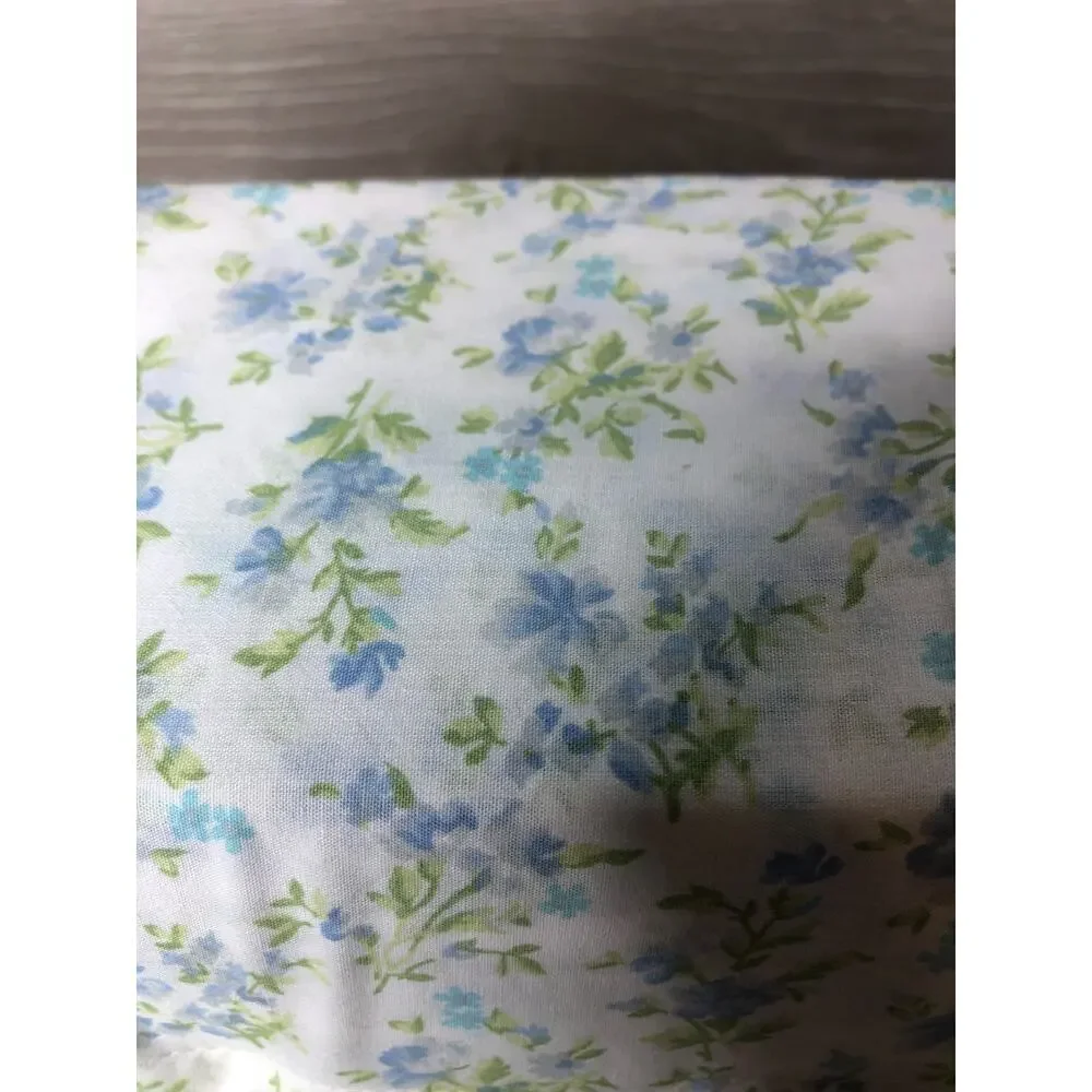 Laura Ashley King Sheet Set Petite Fleur Blue 4pc Cottage Farmhouse Green Shabby